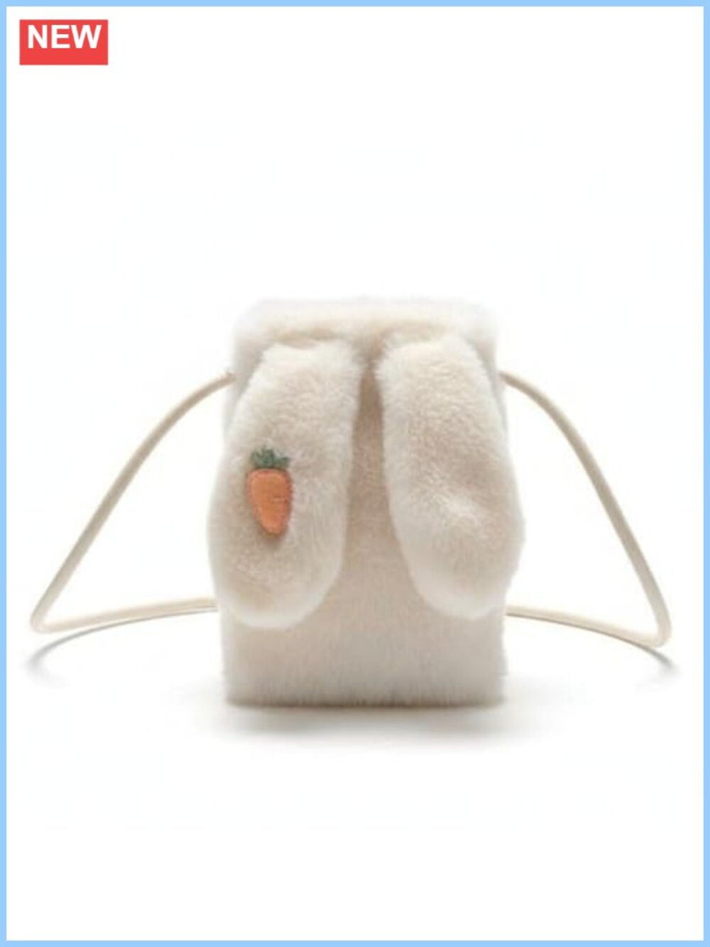 Plush Bunny Crossbody Phone Bag Faux Fur Cartoon Small Shoulder Purse